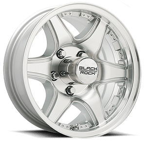 15" CrossTrax Trailer Wheels-Machined with Silver Accents with Clear Coat